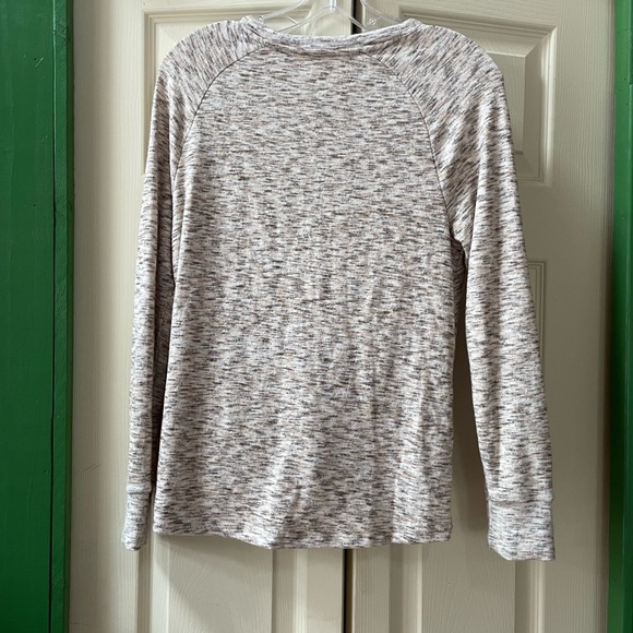 Heathered Gray/Brown Twist Front Sweater - Picture 5 of 6